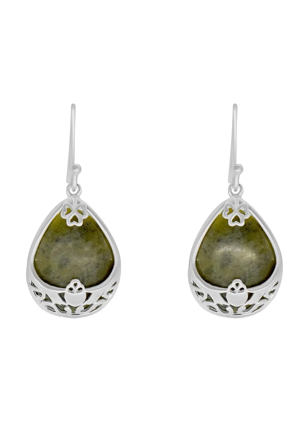 Connemara Marble Claddagh Basket Earrings
